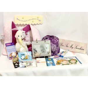 Newborn Girl 12 Piece Bundle Baby Shower Mom 2 Be Gift Set Mixed Lot NWT & GUC